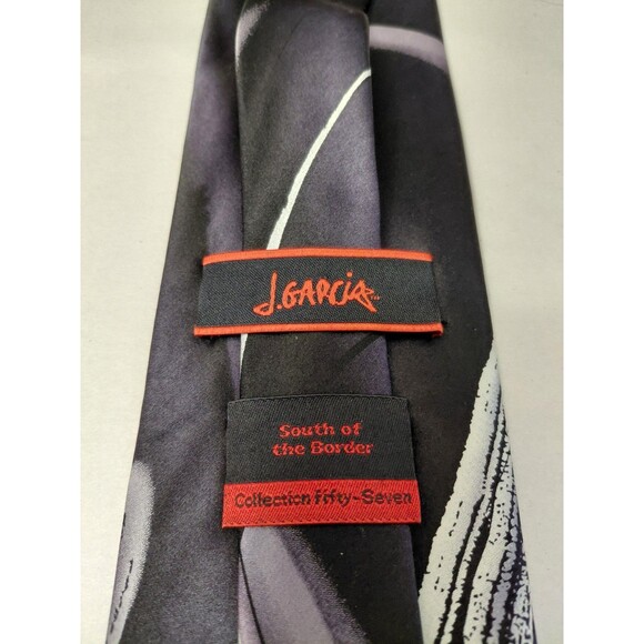J. Garcia South Of The Border Collection 57 Tie Black/Grey/Silver 58"x3.75" - Picture 4 of 6